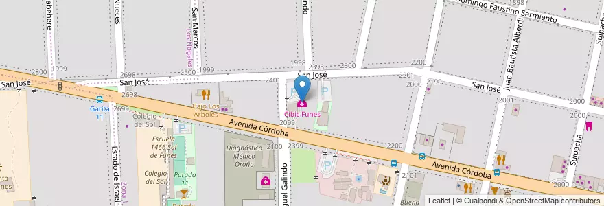 Mapa de ubicacion de Cibic Funes en Argentina, Santa Fe, Departamento Rosario, Municipio De Funes, Funes.