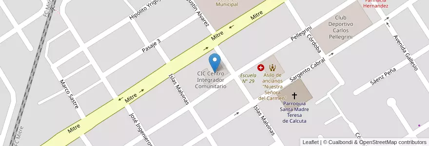 Mapa de ubicacion de CIC Centro Integrador Comunitario en Argentine, Province De Buenos Aires, Partido De Zárate.