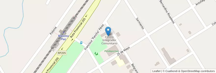Mapa de ubicacion de CIC - Centro Integrador Comunitario en 아르헨티나, 부에노스아이레스주, Partido De Cañuelas.