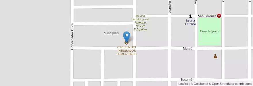 Mapa de ubicacion de C.I.C. CENTRO INTEGRADOR COMUNITARIO en آرژانتین, Chaco, Departamento Libertador General San Martín, Municipio De General José De San Martín.