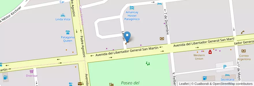 Mapa de ubicacion de CIC Cotecal en アルゼンチン, マガジャネス・イ・デ・ラ・アンタルティカ・チレーナ州, チリ, サンタクルス州, El Calafate, Lago Argentino.