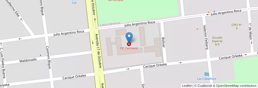 Mapa de ubicacion de CIC Formenti en アルゼンチン, マガジャネス・イ・デ・ラ・アンタルティカ・チレーナ州, チリ, サンタクルス州, El Calafate, Lago Argentino.