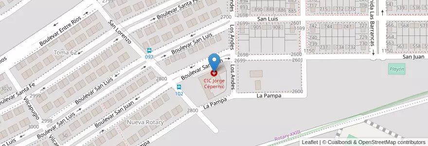 Mapa de ubicacion de CIC Jorge Cépernic en Argentina, Provincia Di Santa Cruz, Cile, Humedal, Deseado, Caleta Olivia.