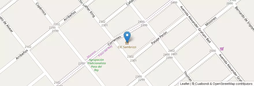 Mapa de ubicacion de CIC Sambrizzi en Argentinië, Buenos Aires, Partido De Moreno, Moreno.