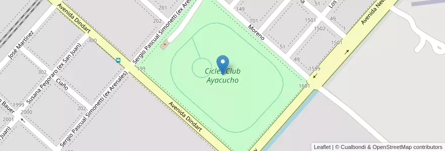 Mapa de ubicacion de Cicles Club Ayacucho en アルゼンチン, ブエノスアイレス州, Partido De Ayacucho, Ayacucho.