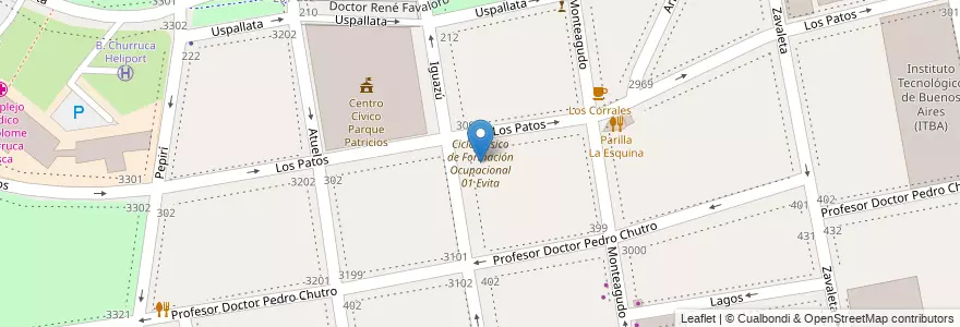 Mapa de ubicacion de Ciclo Básico de Formación Ocupacional 01 Evita, Parque Patricios en アルゼンチン, Ciudad Autónoma De Buenos Aires, Comuna 4, ブエノスアイレス.