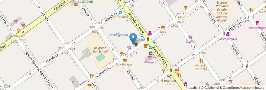 Mapa de ubicacion de Ciclo Básico de Formación Ocupacional 03 Olga Cossettini, Belgrano en الأرجنتين, Ciudad Autónoma De Buenos Aires, Buenos Aires, Comuna 13.
