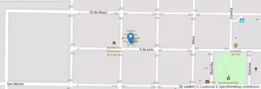 Mapa de ubicacion de Ciclo Orientado de la Educación Secundaria - Sede Caleufú en الأرجنتين, La Pampa, Departamento Rancul, Municipio De Caleufú.