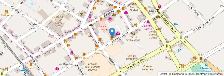 Mapa de ubicacion de Cien Amores en アルゼンチン, ブエノスアイレス州, Partido De San Isidro, San Isidro.
