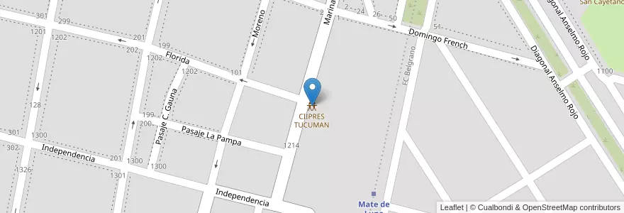 Mapa de ubicacion de CIIPRES TUCUMAN en Arjantin, Tucumán, San Miguel De Tucumán, Departamento Capital, San Miguel De Tucumán.