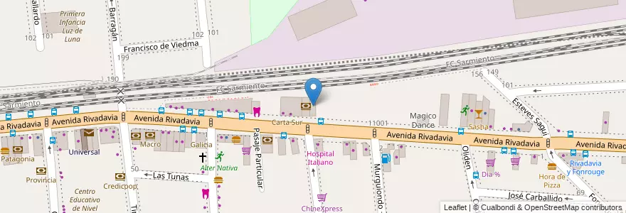 Mapa de ubicacion de Cima Salud, Liniers en Аргентина, Буэнос-Айрес, Comuna 9, Буэнос-Айрес, Comuna 10.