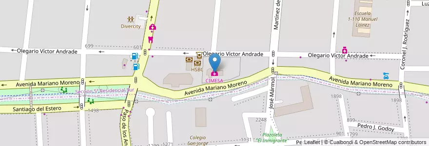 Mapa de ubicacion de CIMESA en الأرجنتين, تشيلي, Mendoza, Departamento Capital, Godoy Cruz, Ciudad De Mendoza, Sección 5ª Residencial Sur.