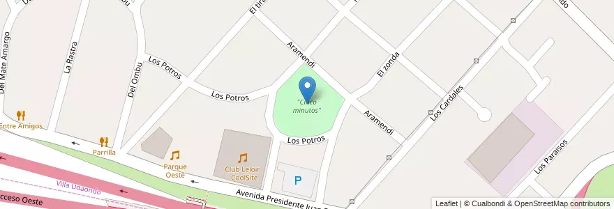 Mapa de ubicacion de "Cinco minutos" en Arjantin, Buenos Aires, Partido De Ituzaingó.