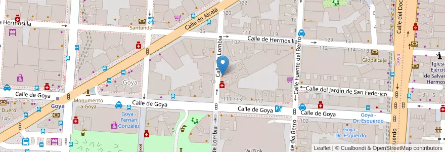 Mapa de ubicacion de Cinco sentidos en Испания, Мадрид, Мадрид, Área Metropolitana De Madrid Y Corredor Del Henares, Мадрид.