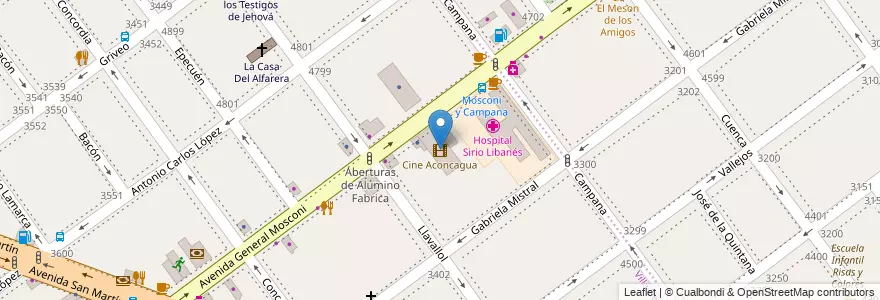 Mapa de ubicacion de Cine Aconcagua, Villa Devoto en Arjantin, Ciudad Autónoma De Buenos Aires, Buenos Aires, Comuna 11.