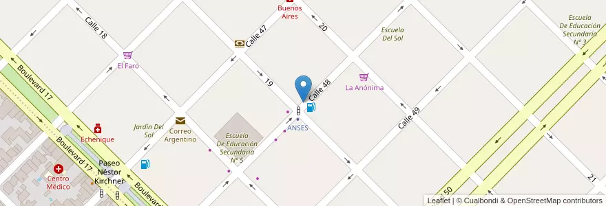 Mapa de ubicacion de Cine Colón en 阿根廷, 布宜诺斯艾利斯省, Partido De Colón, Colón.