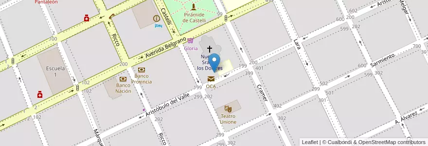 Mapa de ubicacion de Cine Dolores en الأرجنتين, بوينس آيرس, Partido De Dolores, Dolores.