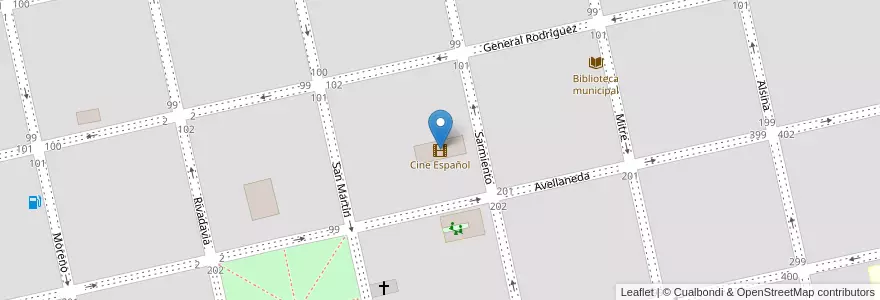 Mapa de ubicacion de Cine Español en Arjantin, Buenos Aires, Partido De Rivadavia, América.