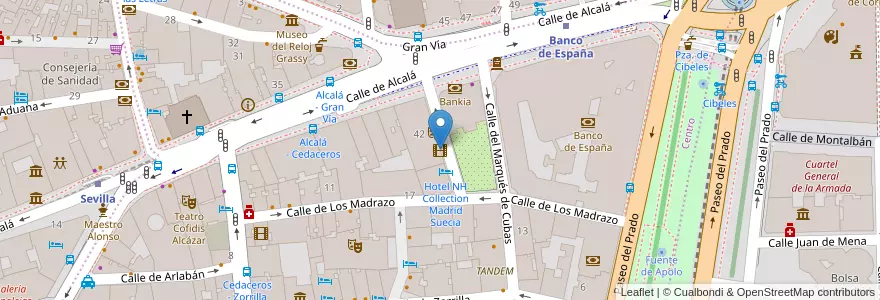 Mapa de ubicacion de Cine Estudio en 西班牙, Comunidad De Madrid, Comunidad De Madrid, Área Metropolitana De Madrid Y Corredor Del Henares, Madrid.