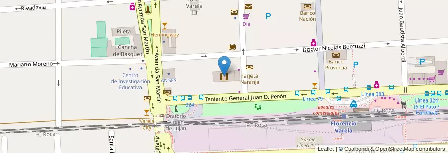 Mapa de ubicacion de Cine Gran Rex (cerrado) en アルゼンチン, ブエノスアイレス州, Partido De Florencio Varela, Florencio Varela.