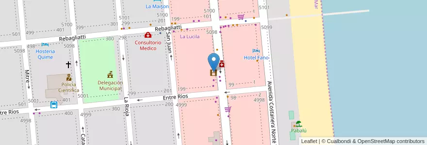 Mapa de ubicacion de Cine La Lucila en الأرجنتين, Partido De La Costa, La Lucila Del Mar.