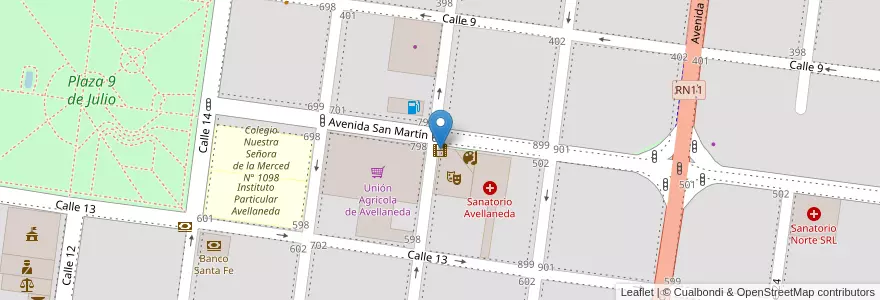 Mapa de ubicacion de Cine Luna Avellaneda en 아르헨티나, Santa Fe, Departamento General Obligado, Municipio De Avellaneda.