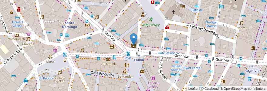 Mapa de ubicacion de Cine Palacio de la Prensa en Sepanyol, Comunidad De Madrid, Comunidad De Madrid, Área Metropolitana De Madrid Y Corredor Del Henares, Madrid.