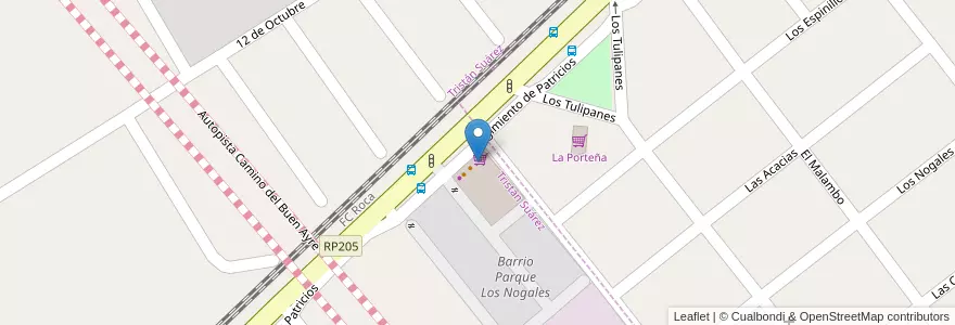 Mapa de ubicacion de Cine Rex en アルゼンチン, ブエノスアイレス州, Partido De Ezeiza, Tristán Suárez.