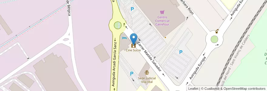 Mapa de ubicacion de Cine Sucre en Spain, Valencian Community, Castelló / Castellón, La Plana Baixa, Vila-Real.