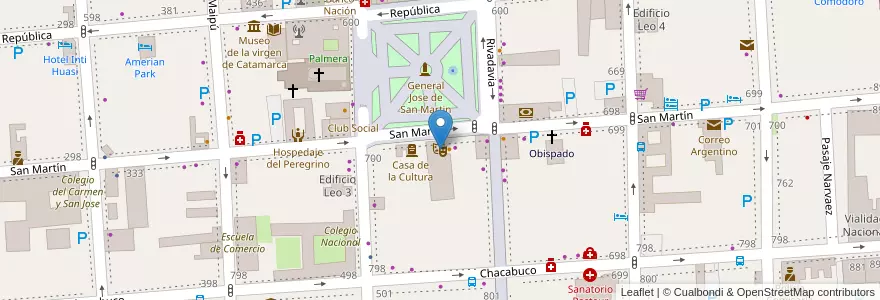 Mapa de ubicacion de Cine Teatro Catamarca en Argentinië, Catamarca, Departamento Capital, Municipio De San Fernando Del Valle De Catamarca, San Fernando Del Valle De Catamarca.