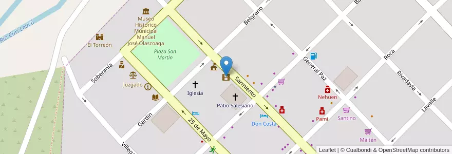 Mapa de ubicacion de Cine Teatro Chos Malal en Arjantin, Şili, Neuquén, Departamento Chos Malal, Chos Malal, Chos Malal.