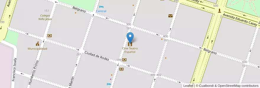 Mapa de ubicacion de Cine Teatro Español en Argentina, Buenos Aires, Partido De Saavedra, Pigüé.