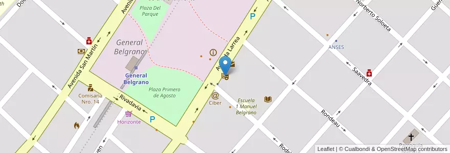 Mapa de ubicacion de Cine-Teatro Español en Arjantin, Buenos Aires, Partido De General Belgrano, General Belgrano.