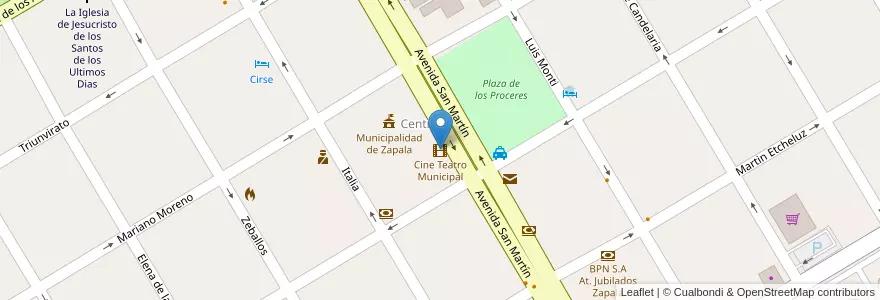 Mapa de ubicacion de Cine Teatro Municipal en 阿根廷, 智利, 內烏肯省, Departamento Zapala, Zapala, Zapala.