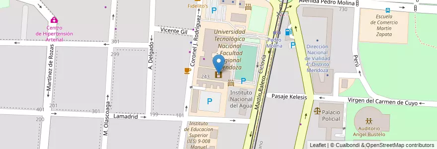 Mapa de ubicacion de Cine Teatro Óptico en 阿根廷, 智利, Mendoza, Departamento Capital, Ciudad De Mendoza, Sección 5ª Residencial Sur.