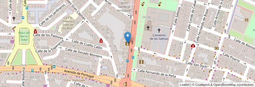 Mapa de ubicacion de Cine Van Dyck Joven en Spanien, Kastilien Und León, Salamanca, Campo De Salamanca, Salamanca.