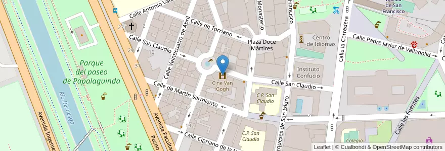 Mapa de ubicacion de Cine Van Gogh en إسبانيا, قشتالة وليون, ليون, Tierra De León, ليون.