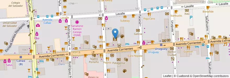 Mapa de ubicacion de Cine y Teatros Premier, San Nicolas en アルゼンチン, Ciudad Autónoma De Buenos Aires, Comuna 1, ブエノスアイレス.