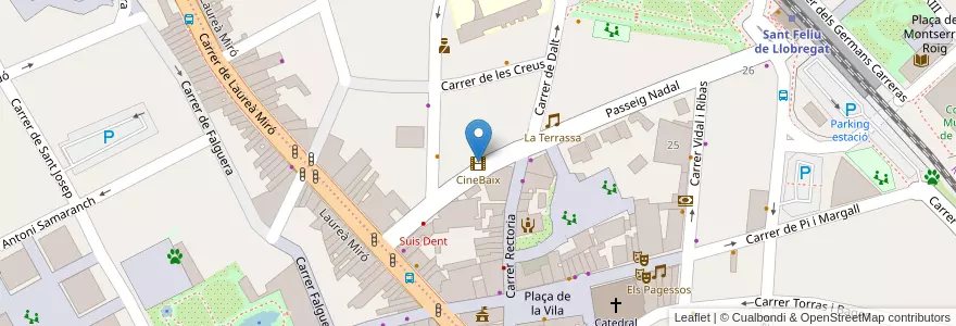Mapa de ubicacion de CineBaix en Spagna, Catalunya, Barcelona, Baix Llobregat, Sant Feliu De Llobregat.
