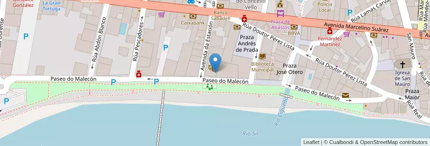 Mapa de ubicacion de Cineclube Groucho Marx en Espagne, Galice, Ourense, Valdeorras, O Barco De Valdeorras.