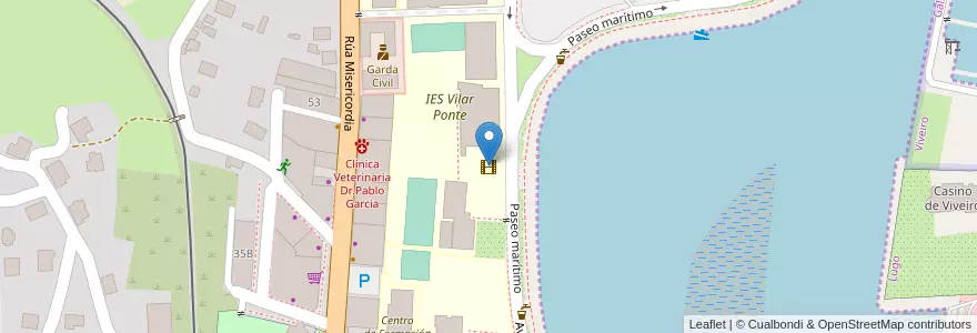 Mapa de ubicacion de Cineclube Pensamento e Sementeira en Espagne, Galice, Lugo, A Mariña Occidental, Viveiro.