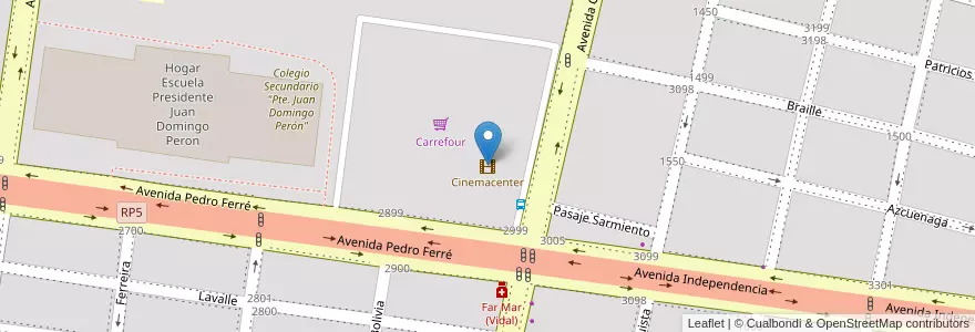 Mapa de ubicacion de Cinemacenter en アルゼンチン, コリエンテス州, Departamento Capital, Corrientes, Corrientes.