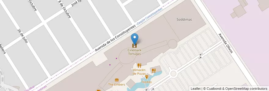 Mapa de ubicacion de Cinemark Tortugas en Argentina, Buenos Aires, Partido De Malvinas Argentinas, El Triángulo.