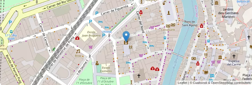 Mapa de ubicacion de Cinemes Albéniz Plaça en España, Catalunya, Girona, Gironès, Girona.