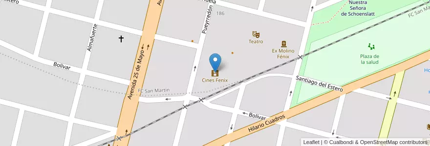 Mapa de ubicacion de Cines Fenix en Argentinië, San Luis, General Pedernera, Villa Mercedes, Municipio De Villa Mercedes.