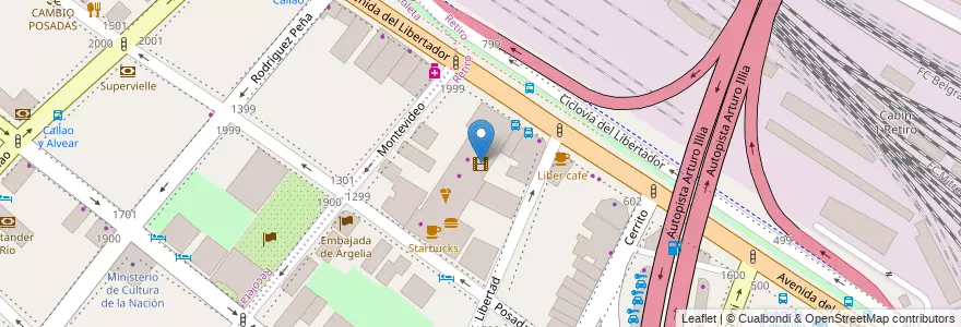 Mapa de ubicacion de Cines Patio Bullrich, Retiro en آرژانتین, Ciudad Autónoma De Buenos Aires, Comuna 1, Buenos Aires.
