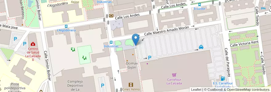 Mapa de ubicacion de Cines Yelmo en 西班牙, 阿斯圖里亞斯, 阿斯圖里亞斯, Gijón/Xixón.