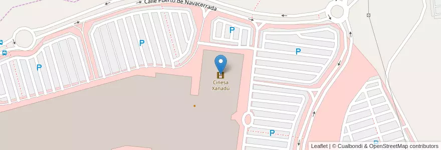 Mapa de ubicacion de Cinesa Xanadú en スペイン, マドリード州, Comunidad De Madrid, Área Metropolitana De Madrid Y Corredor Del Henares, Móstoles.