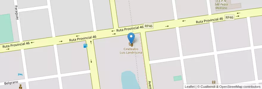 Mapa de ubicacion de Cineteatro Luis Landriscina en Arjantin, Chaco, Departamento Maipú, Municipio De Tres Isletas, Tres Isletas.