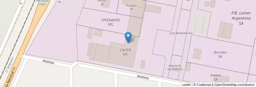 Mapa de ubicacion de CINTER SRL en Argentinië, Santa Fe, Departamento La Capital, Municipio De Sauce Viejo.